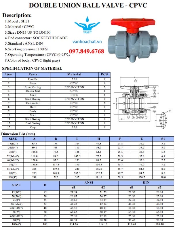 van bi nhựa cpvc van bi nhựa cpvc