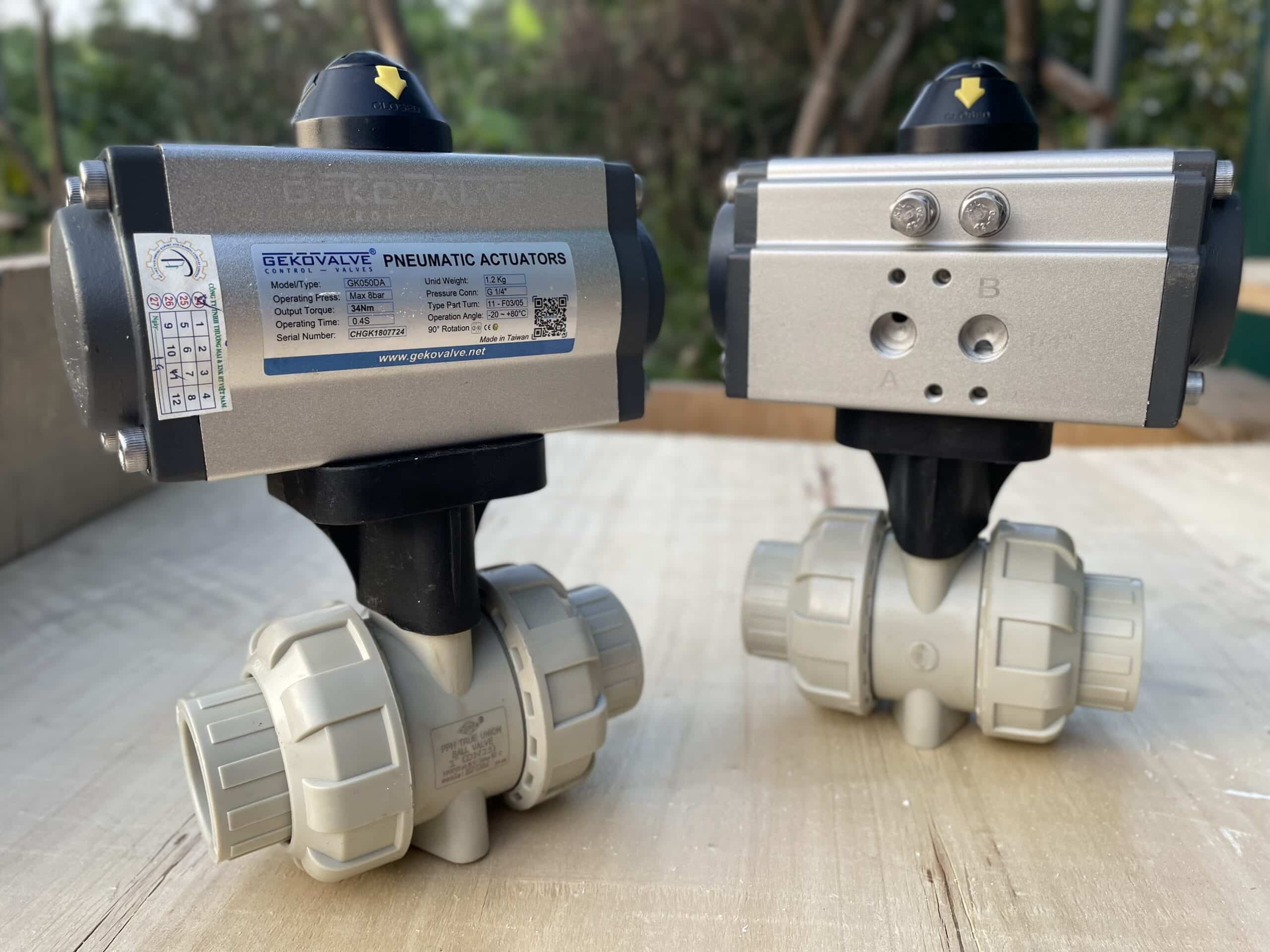Van PPH khí nén Van nhựa PPH lắp động cơ khí nén