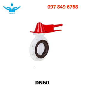 van pvdf Dn50 Van Bướm Nhựa PVDF -Dn50