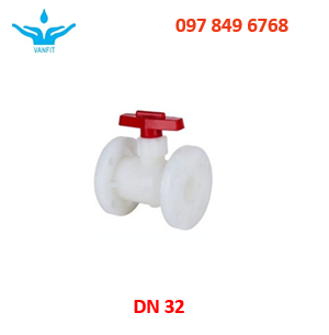 Van-bi-mat-bích-Dn32 Van bi nhựa mặt bích PVDF DN32