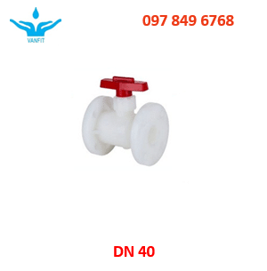 Van-bi-mat-bích-Dn40 Van bi nhựa mặt bích PVDF DN40