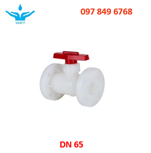 Van-bi-mat-bích-Dn65 Van bi nhựa mặt bích PVDF DN65