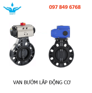 van bướm lắp động cơ điện hoặc động cơ khí nén